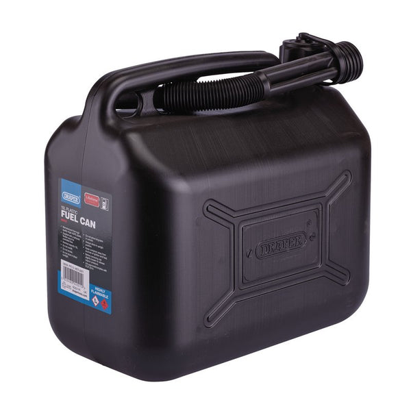 Draper Plastic Fuel Can, 10L, Black 09058