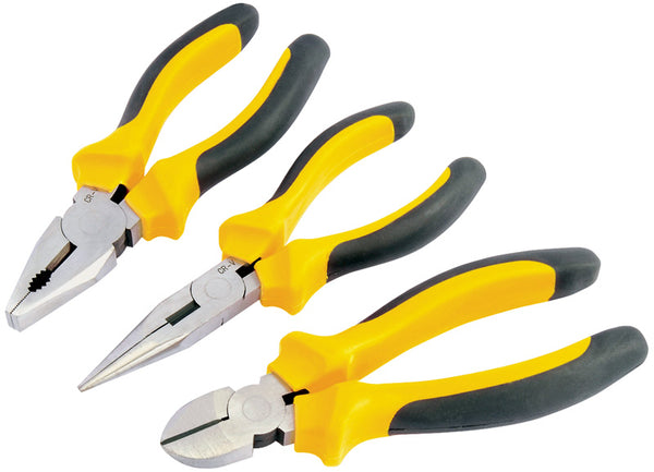 Draper DIY Series 160mm 3 Piece Heavy Duty Soft Grip Pliers Set with Soft Grip Handles 09405