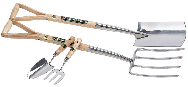 Draper Stainless Steel Fork with Spade Set and Hand Trowel with Hand Fork Set (4 Piece) 10348