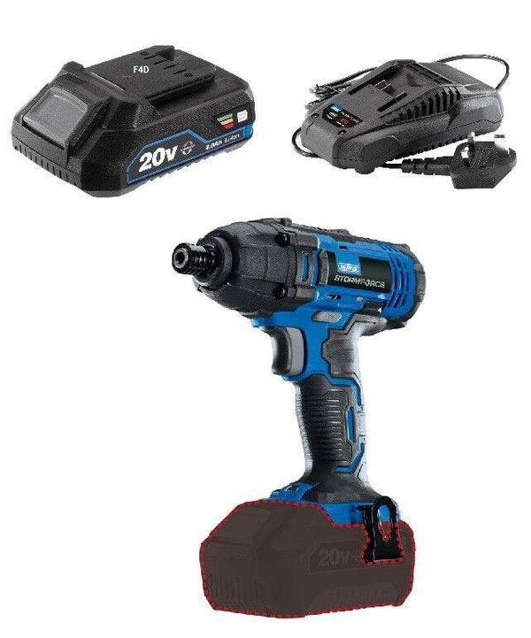 DEMO DRAPER 20V CORDLESS 1/4" HEX IMPACT HAMMER DRIVER & 2AH BATTERY + CHARGER