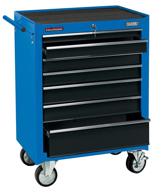 Draper Roller Tool Cabinet, 7 Drawer, 26", Blue 15040