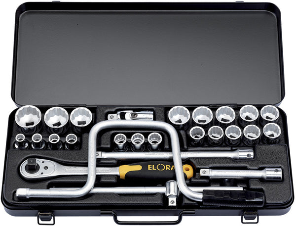 26 Piece 1/2" Square Drive Elora Metric Socket Set