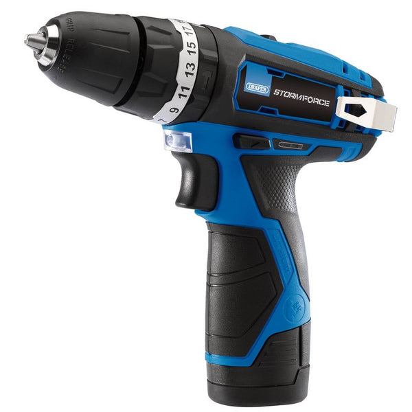 Draper Storm Force&#174; 10.8V Combi Drill with 2x 1.5Ah Batteries + Charger 16048