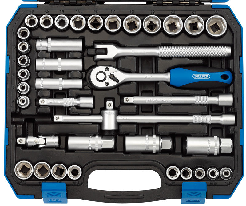 Draper Combined MM/AF Socket Set, 3/8" Sq. Dr. (39 Piece) 16361