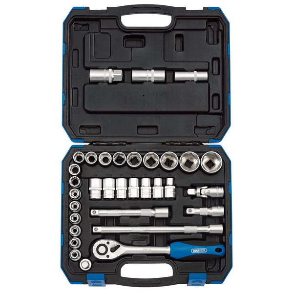 Draper Combined MM/AF Socket Set, 1/2" Sq. Dr. (33 Piece) 16363