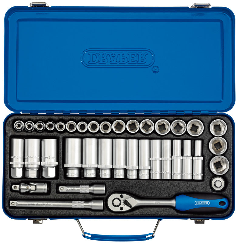 Draper Metric Socket Set, 3/8" Sq. Dr. (37 Piece) 16367