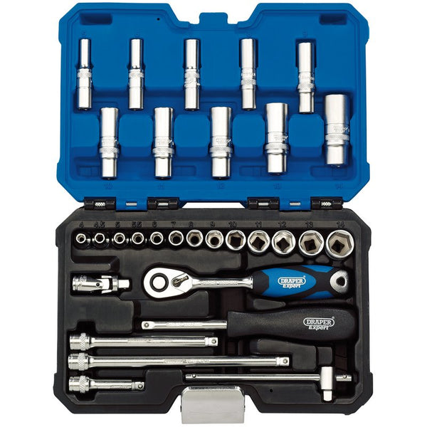 Draper Metric Socket Set, 1/4" Sq. Dr. (30 Piece) 16444