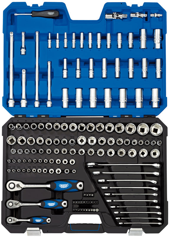 Draper MM/AF Combined Socket Set, 1/4", 3/8" and 1/2" Sq. Dr. (150 Piece) 16460