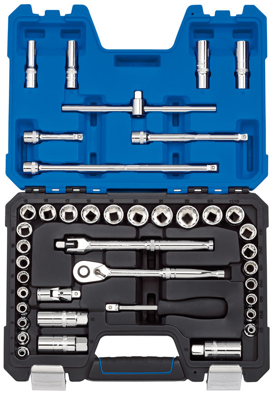 Draper Draper Expert Combined MM/AF Socket Set, 3/8" Sq. Dr., Blue (41 Piece) 16465