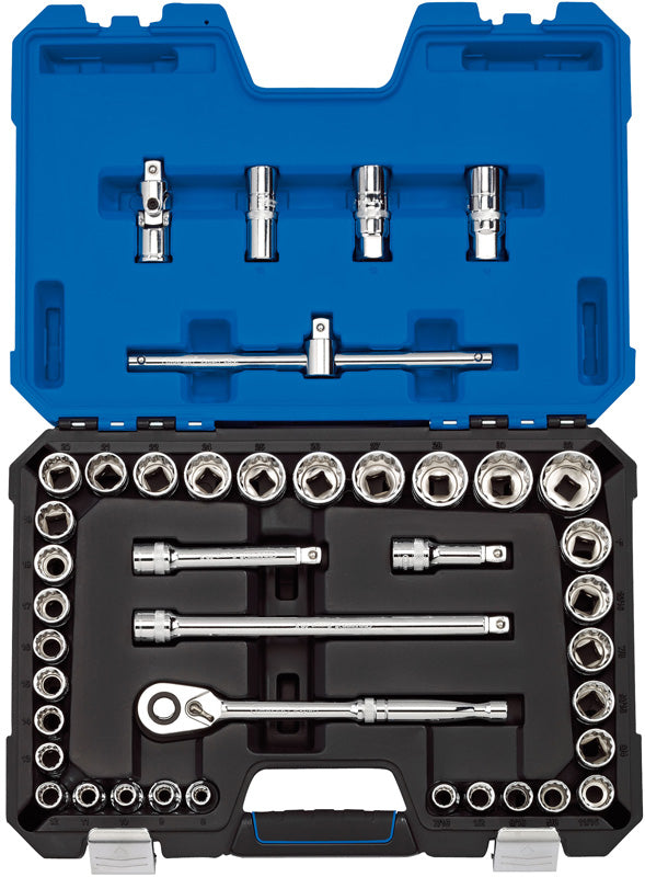 Draper Draper Expert MM/AF Combined Socket Set, 1/2" Sq. Dr., Blue (41 Piece) 16467