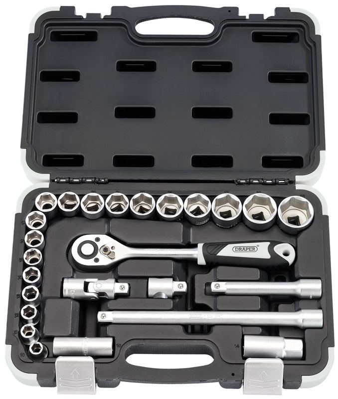 Draper 16828 Metric Socket Set, 1/2" Square Drive. (25 Piece)