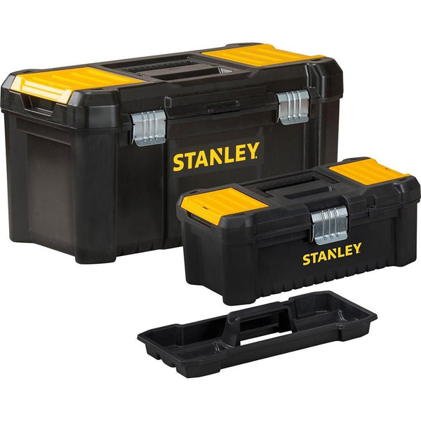 STANLEY TOOL BOX TWIN PACK 12" & 19" CHEST BAG STORAGE BOX AND TRAY STA175772