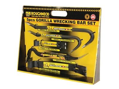 Roughneck Gorilla Wrecking Bar Pry Bar 5pc Crowbar Set Kit ROU64961DB