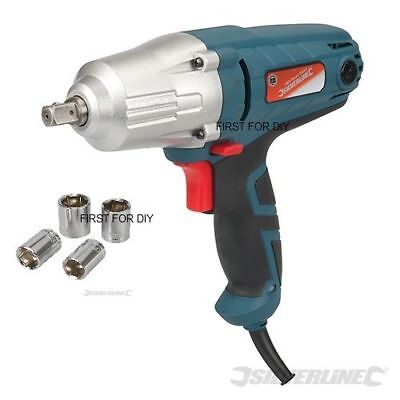 SILVERLINE IMPACT WRENCH 400W ELECTRIC 240V 1/2" DRIVE  & SOCKETS 593128