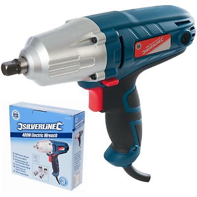 SILVERLINE IMPACT WRENCH 1/2" DRIVE 400W ELECTRIC & SOCKETS 240V 593128