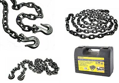 Heavy Duty 14ft Recovery Tow Towing Utility Chain with 5/16" Hooks 4000LB 59055c