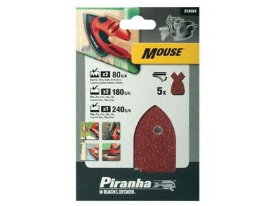 5PC Sanding Sheets Piranha Mouse Detail Fit Black and Decker Palm Sander MIX SET