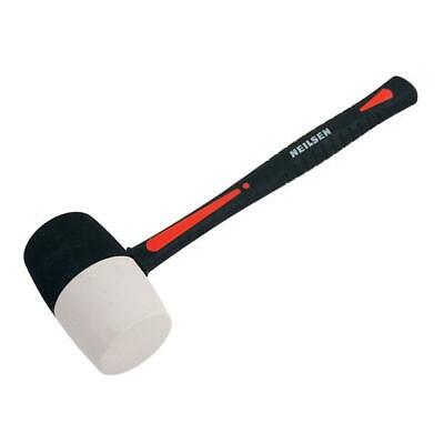 Rubber Mallet 32oz White No Mark & Black Hammer Fibreglass Camping Paving CT3554