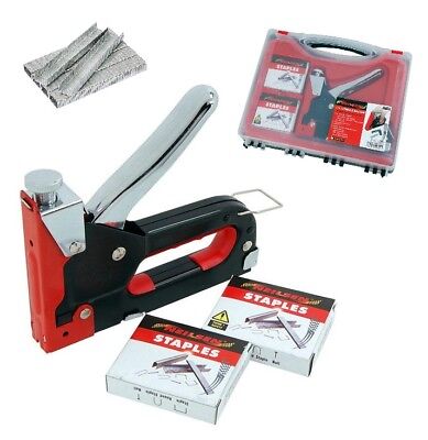 STAPLE & NAIL GUN 3 IN 1 UPHOLSTERY TACKER 1600 STAPLES NAILS IN CASE HEAVY DUTY