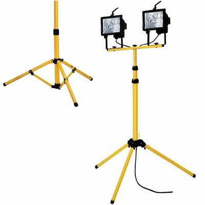 FLOODLIGHT WORK SITE FLOOD LIGHT TWIN 1000W TELESCOPIC HALOGEN TRIPOD 31123C