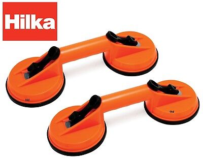 HILKA DENT REMOVER x2 DOUBLE 4.5" 100KG GLASS WINDOW LIFTER SUCTION CUP 83505002