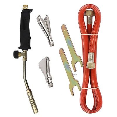 Propane Gas Torch Weed Burner Hose Pipe Welder Roofers Plumbers Kit New