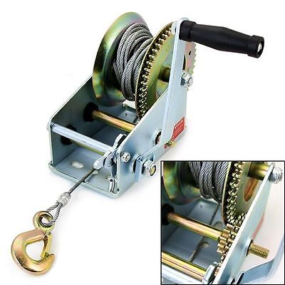 HAND WINCH MANUAL BOAT 1200LB 545kg MARINE TRAILER POWERED 10M WIRE STRAP CT0319