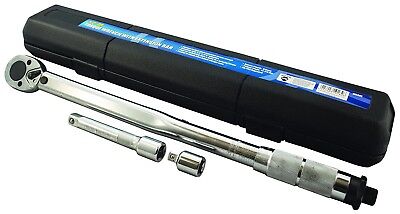 PRO USER 3PC 1/2" DRIVE TORQUE WRENCH STEEL RATCHET TOOL CASE 42-210NM WR302