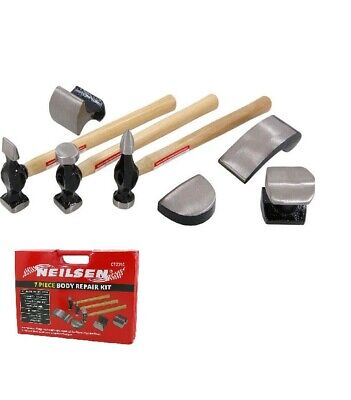 BEATING HAMMERS 7PC CAR AUTO BODY PANEL DENT REPAIR TOOL KIT WOOD CT2310