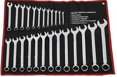 SPANNER SET 25PC COMBINATION METRIC CHROME WRENCH RING SET HEAVY DUTY CT0441