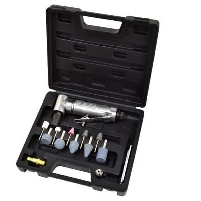 AIR DIE GRINDER 15PC 1/4"  RIGHT ANGLE POLISHER SANDER KIT CASE HEAVY DUTY AT020