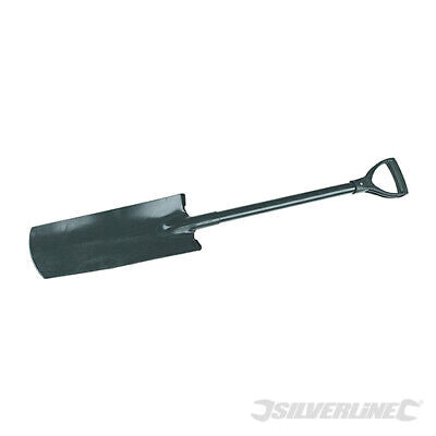 Silverline Drainage Spade Steel Handle Post Hole Trench 1150mm Shovel Tool GT38