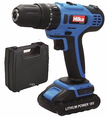 HILKA HAMMER DRILL 18V LITHIUM LI-ION CORDLESS DRIVER SCREWDRIVER & BIT PTLCHD18