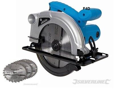 SILVERLINE CIRCULAR SAW 1200W 185MM TCT & 4X CUTTING BLADE WARRANTY 845135