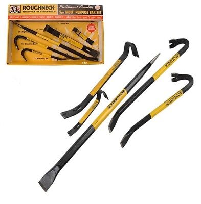 Roughneck Gorilla Wrecking Bar 5pc Pry Utility Bar Crowbar Set Kit ROU64965