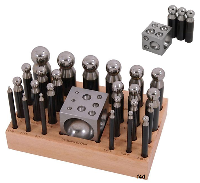 25pc Doming Block & Punch Set Dapping Craft Metal Shaping Tool CT4304