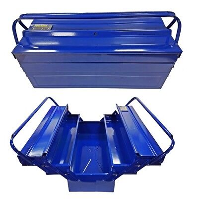 Cantilever Tool Box 21" 530mm Metal 5 Tray Storage Tool Box Blue Heavy Duty