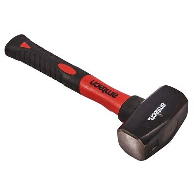 1KG LUMP HAMMER SLEDGE FIBREGLASS SHAFT RUBBER GRIP HANDLE A0450