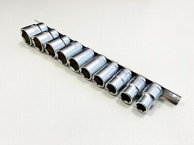 10PC SHALLOW SOCKET SET 1/2" DRIVE AF CRV IMPERIAL ON RAIL SS208 NEW