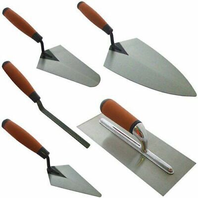 5PC TROWEL SET SOFT GRIP TRADESMAN BRICK PLASTERING BUILDER POINTING 60083