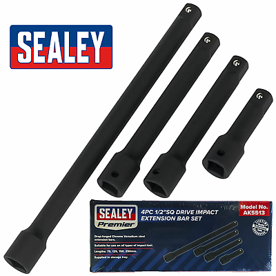 SEALEY IMPACT EXTENSION BAR SOCKET SET 4PC 1/2" DRIVE AK5513