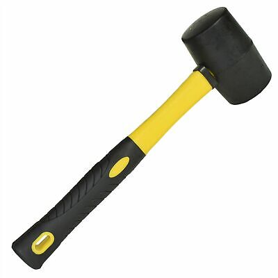 16oz Rubber Mallet Hammer Fibreglass Shaft Grip Camping Paving Diy HM107