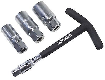 SPARK PLUG SPANNER 4PC 21MM 16MM 18MM T HANDLE WRENCH REMOVER SOCKET REMOVAL