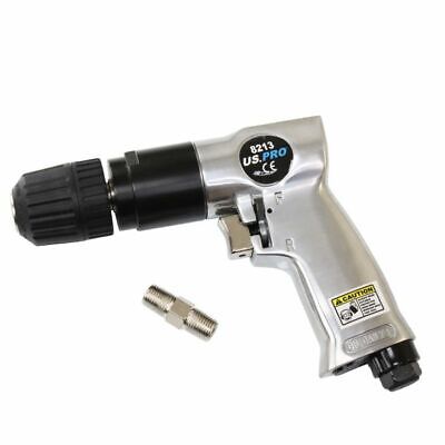 US PRO AIR DRILL KEYLESS 3/8" DRIVE REVERSIBLE AIR COMPRESSOR TOOL 8213 WARRANTY