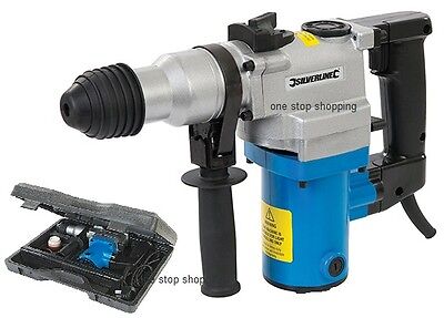 SILVERLINE SDS HAMMER DRILL 850W ROTARY  & CHISELS IN CASE 633821