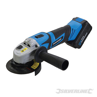 SILVERLINE 18V CORDLESS 4.5" 115MM LI-ION ANGLE GRINDER & BATTERY + CHARGER 960