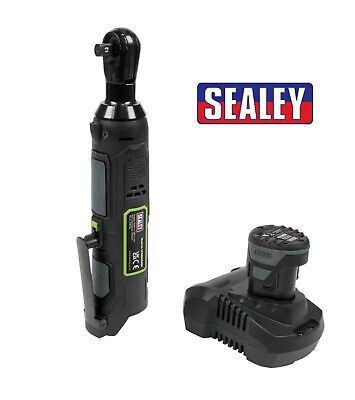 Sealey Cordless Ratchet 3/8" Drive Wrench 10.8V 2Ah Battery + Charger CP108VCRW