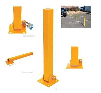 Silverline Square Folding Parking Post Security Driveway Ballard Bolts Lock Keys