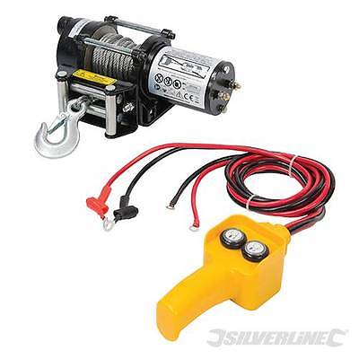 SILVERLINE ELECTRIC WINCH 12V 2000LB BOAT TRAILER CAR ATV QUAD PULLER 748850