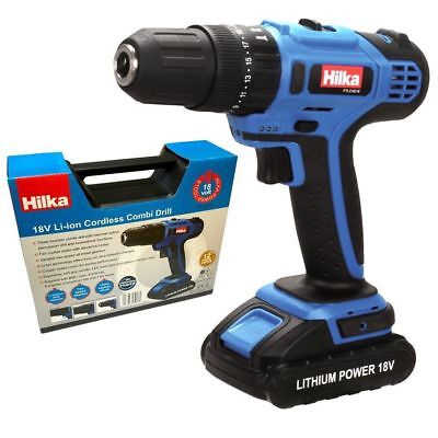 HILKA HAMMER DRILL 18V LITHIUM LI-ION CORDLESS DRIVER SCREWDRIVER & BIT PTLCHD18